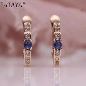 ATAYA Овальные зеленые серьги Многоцветные серьги с подвесками из натурального циркона синий