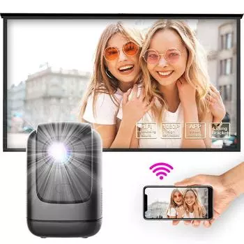 ATB Global Edition 4K Autofocus Android PTZ-проектор для домашнего кинотеатра с функцией интеллектуального переносного проектором EU Plug серый