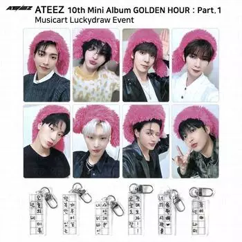 ATEEZ 10-й мини-альбом Golden Hour Part.1 Брелок Musicart Lucky Draw с фотокартой Jongho - Photocard