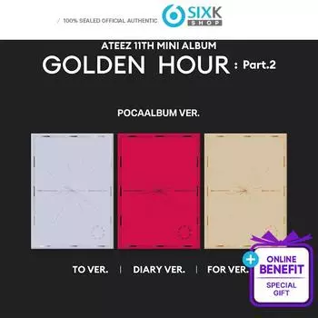 ATEEZ 11th EP [ЗОЛОТОЙ ЧАС : Часть 2] ВЕРСИЯ АЛЬБОМА POCA (+Онлайн-выгода) POB TOKTOQ- RANDOM 1EA