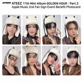 ATEEZ Golden Hour Часть 2 2nd Fan Sign Event Фотокарточка Apple Music Jongho