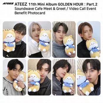 ATEEZ Golden Hour Часть 2 Soundwave Cafe Видеозвонок Благотворительное мероприятие Фотокарточка KPOP Jongho