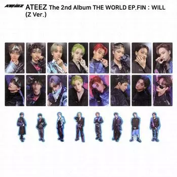 ATEEZ The 2nd Album WORLD EP.FIN WILL Наклейка для фотокарты Z версия. КПОП К-ПОП Hongjoong - Sticker