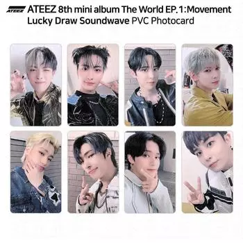 ATEEZ The World EP.1 Movement Soundwave 1-й счастливый розыгрыш Фотокарточка из ПВХ KPOP Jongho