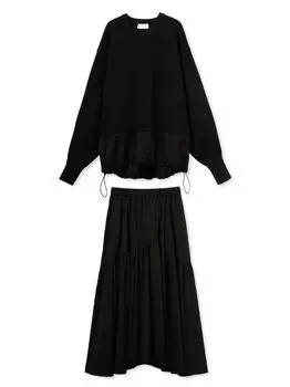 Atelier Pullover x Tiered Skirt Set 13WFO244098 BLK [Emi] Women s чёрный