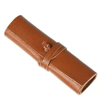 ATELIER WEISS Чехол-ролл для ручек из натуральной кожи, коричневый, RPC-02