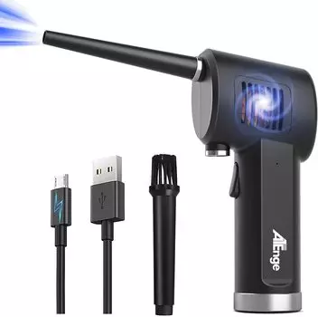 ATEngeus Air Duster 6000mAh Электрический баллон со сжатым воздухом Супермощный USB-пылесос для очистки воздуха от пыли для компьютерного офиса и домашнего хозяйства Ветер,