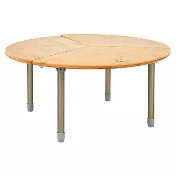 ATEPA походный круглый стол, компактный низкий складной круглый стол, диаметр 65 см, регулировка высоты 30-40 см. Изготовлен из бамбука. Легко собирается. В комплекте