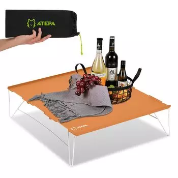 ATEPA Table Mini складной уличный компактный кемпинговый стол алюминиевый сверхлегкий низкий стол для рыбалки в одиночку сумка для хранения в комплекте