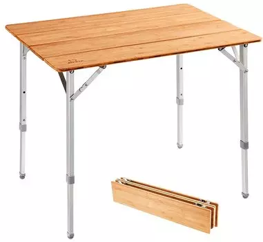 ATEPA уличный складной бамбуковый стол для кемпинга, 3 уровня регулировки высоты, бамбуковый низкий столик, сумка для хранения в комплекте
