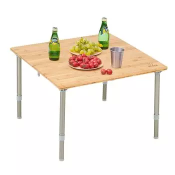 ATEPA уличный складной квадратный бамбуковый стол для кемпинга с регулировкой высоты, бамбуковый низкий стол, сумка для хранения в комплекте 30-40 см