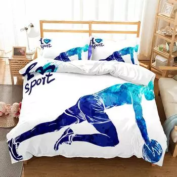 Athlet Love Sports Пододеяльник Комплект постельного белья King Queen Double Full Twin Single Size Пододеяльник Наволочка Комплект постельного белья 230x230cm