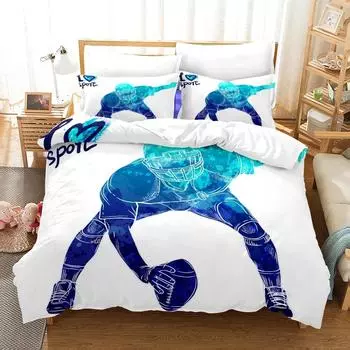 Athlet Love Sports Пододеяльник Комплект постельного белья King Queen Double Full Twin Single Size Пододеяльник Наволочка Комплект постельного белья 70x133cm 2pcs