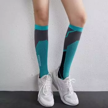 Athletic Socks Women s over the Knee Stockings Yoga Breathable Stretch Fitness Socks for Running Training Marathon Tennis Socks (Just knee) blue gray NSR21003