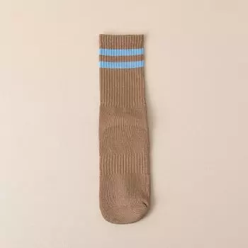 Athletic Socks Women s Professional Yoga Socks Non Slip Professional Pilates Tube Socks Room Socks Cotton Fitness Running Indoor Curry