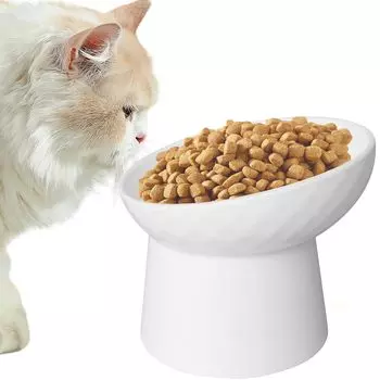 Athvcht Cat Food Ceramic 15 градусов уменьшает нагрузку на шею и поясницу, предотвращает плевки, миска для кошачьего корма с кошкой, для питья, для собак и кошек, легко разогревается в микроволновой печи