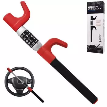 Athvcht рулевое колесо циферблат рулевого управления реле атаки рулевого управления автомобиля легко совместимо со всеми автомобилями PIN-код высокой безопасности замок, противоугонный, тип, замок, красный