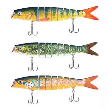Atibin Blue Trout Joint Lure Freshwater Mountain Stream Bass Fishing Joint Bait Plug Joint Lure Bass Plug Big Bait Set 21g C2-13.5cm,