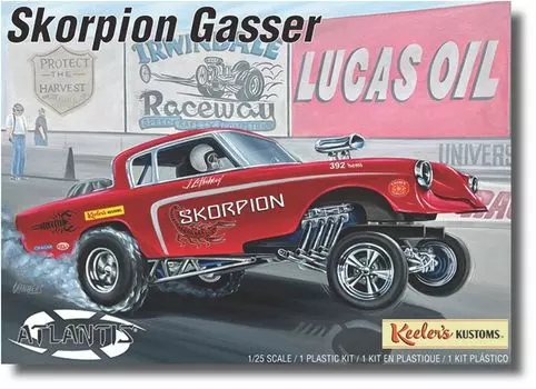 Atlantis Model Keelers Customs Scorpion Gasser Plastic Model ATLAMC13102 1/25
