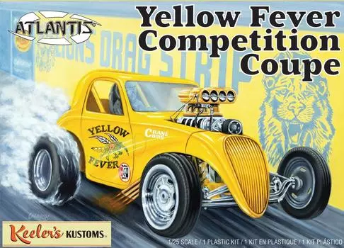 Atlantis Model Keelers Customs Yellow Fever Dragster Plastic Model ATLAMC13101 Molding Color 1/25