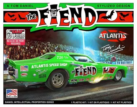 Atlantis Model Tom Daniel Funny Car The Fiend Plastic Model ATLAMCM8278 1/32