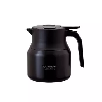 Atlas Coffee Server Unbreakable Thermal Pot Thermos Stainless Steel Disassembly and Cleaning Water Flow Adjustment 0.65L Black ACS-605BK