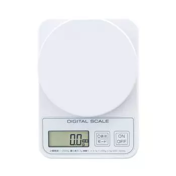 Atlas Digital Scale 2kg with trace mode Can be placed vertically Measuring range 1g to 200g measurement compatible White (compatible 0.1g) 0.1g