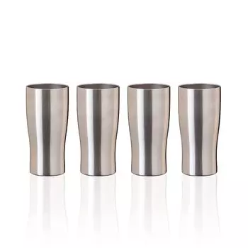 Atlas Stainless Steel Tumbler 430ml Set of 4 Smooth Spout Vacuum Insulated Alcohol Beer Highball Thermal/Cold ASTN-430MT4P