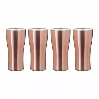 Стакан Atlas Thermal Insulation из нержавеющей стали 420 мл розовый 4 шт. с вакуумной изоляцией для алкоголя и пива Highball AST-420PK4P