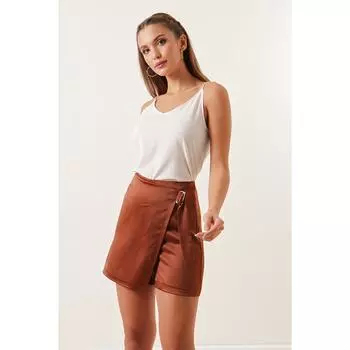 Атласная короткая юбка