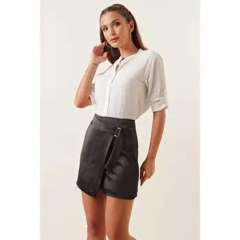 Атласная короткая юбка