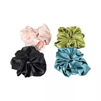 Атласная однотонная резинка для волос, большие резинки для волос, большие резинки для волос чёрный