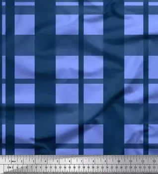 Атласная шелковая ткань Soimoi в клетку Ткань с принтом в клетку шириной 42 дюйма по метрам 42 Inch Wide - Satin Silk зелёный