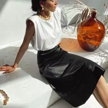 Атласная шелковая юбка, женская длинная юбка с высокой талией, элегантные женские офисные юбки, весенняя юбка трапециевидной формы миди S светло-розовый