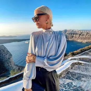 Атласная женская рубашка с полувысоким воротником-фонариком и длинным рукавом, однотонный пуловер, повседневная блузка для поездок на работу S серый