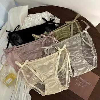 Атласное кружевное нижнее белье для девочек Pure Desire Сексуальные удобные шелковые трусики с треугольным вырезом для женщин M