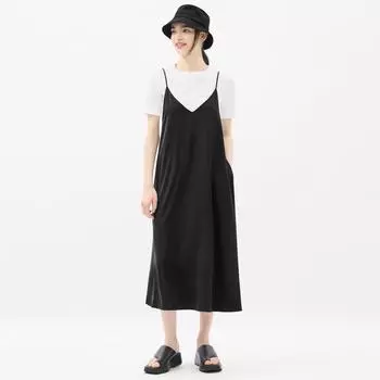 Атласное платье-бретелька GU by Uniqlo+E