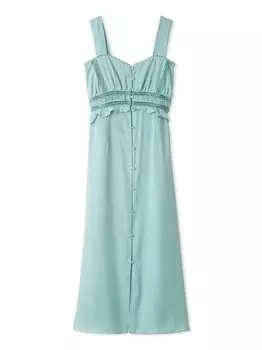 Атласное платье LWFO241082 BLU [Lily Brown] В стиле винтаж Женское синий