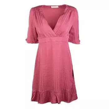 Атласное платье Nichol миди с рюшами на рукавах Женщина LA PETITE ETOILE L розовый