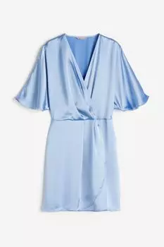 Атласное платье с запахом