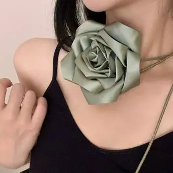 Атласное розовое кружевное ожерелье на шею, модная цепочка для тела, новая цветочная цепочка на талию для женщин