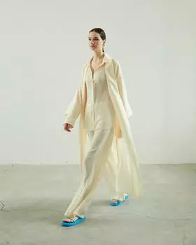 Атласные брюки цвета экрю