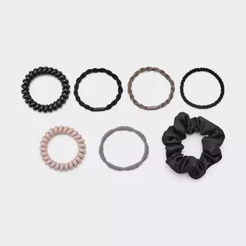 Атласные ножницы GU by Uniqlo, резинка для волос 7P 09 BLACK/ONE SIZE