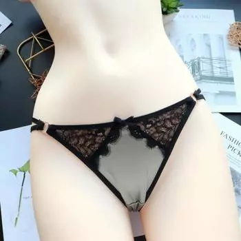 Атласные сексуальные трусики с тонким поясом и обручем, женские кружевные трусы с низкой посадкой, женские дышащие трусы из ледяного шелка M зелёный