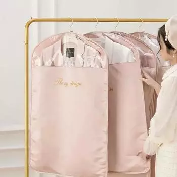 Атласный чехол для одежды, пылезащитный чехол для одежды, сумка для одежды, защитный чехол для хранения одежды, атласный пылезащитный органайзер для одежды