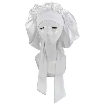 Атласный чепчик, шелковый чепчик, размер чепчика для сна, атласный чепчик, эластичный галстук-лента для женщин, длинные вьющиеся волосы с косой One Size белый