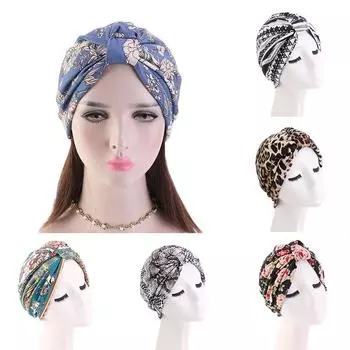 Атласный головной платок с подкладкой, тюрбан, мусульманская шляпа, женский стиль, шапка для химиотерапии 58cm чёрный