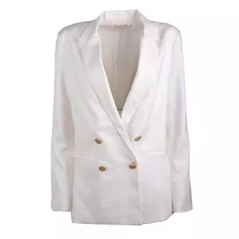 Атласный пиджак с золотыми пуговицами kyra ecru Женщина LA PETITE ETOILE L белый