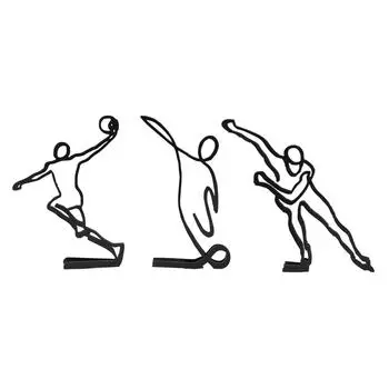Атлет Линии Характер Скульптура Геометрическая Рамка Декоративное Металлическое Искусство Орнамент Абстрактная Фигура Стат Speed Skating