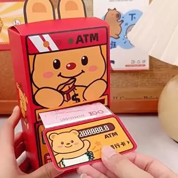 ATM Red Envelope Chinese Creative New Year Money Pouch Pull Drawing Money Gift Birthday Anniversary Ceremony Sense 2025